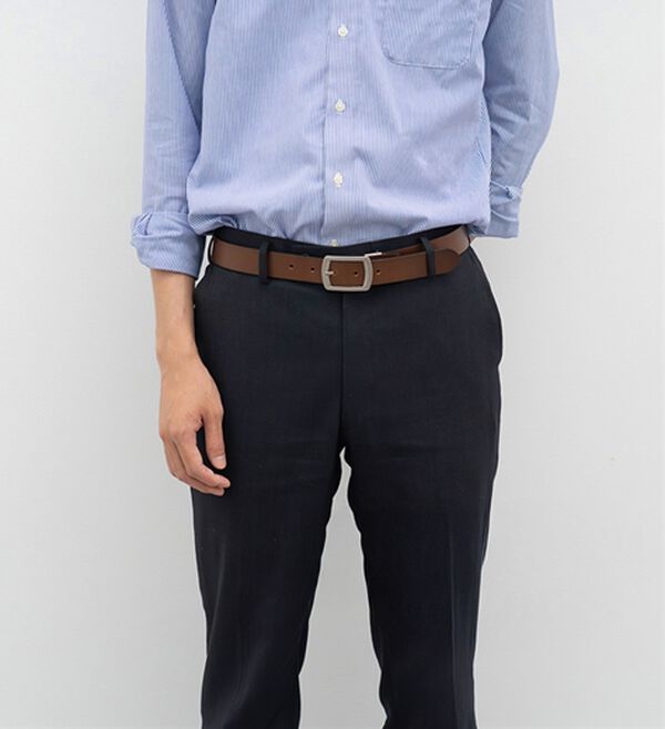 「【Lee】紳士牛革レザーナローベルト（メンズベルト）」｜詳細画像