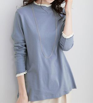 BELLUNA（ベルーナ）の「重ね着風フリル衿プルオーバー（カットソー）」｜ライラック&times;オフ白