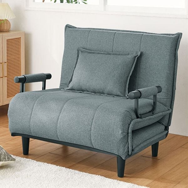 iellio（イエリオ）の「座って寝てくつろげる３ＷＡＹソファベッド２＜サイズが選べる・省スペース・リクライニング・クッション付＞（ソファ）」｜グレー