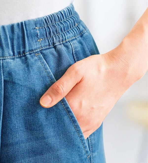 BELLUNA（ベルーナ）の「薄くて軽い！デニムイージーワイドパンツ（ワイドパンツ・ガウチョ）」｜詳細画像