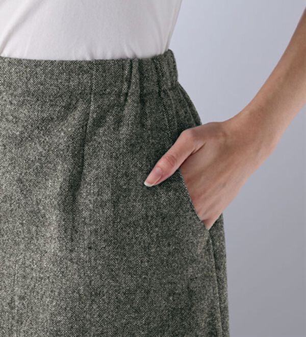 BELLUNA（ベルーナ）の「【尾州】日本製ウール混スカート（フルレングスパンツ）」｜詳細画像