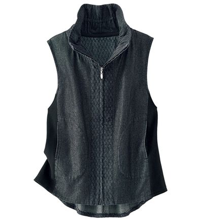 BELLUNA（ベルーナ）の「デニム素材切替デザインベスト（ベスト）」