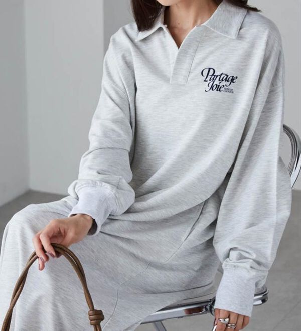 RANAN（ラナン）の「バックプリントポロ襟裏毛ワンピース（その他ワンピース）」｜詳細画像