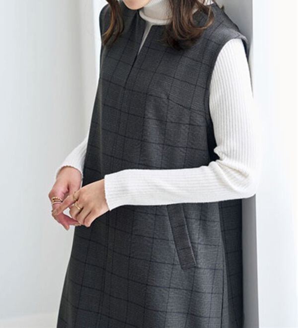 BELLUNA（ベルーナ）の「ウーリッシュ素材ジャンパースカート（ジャンパースカート）」｜詳細画像