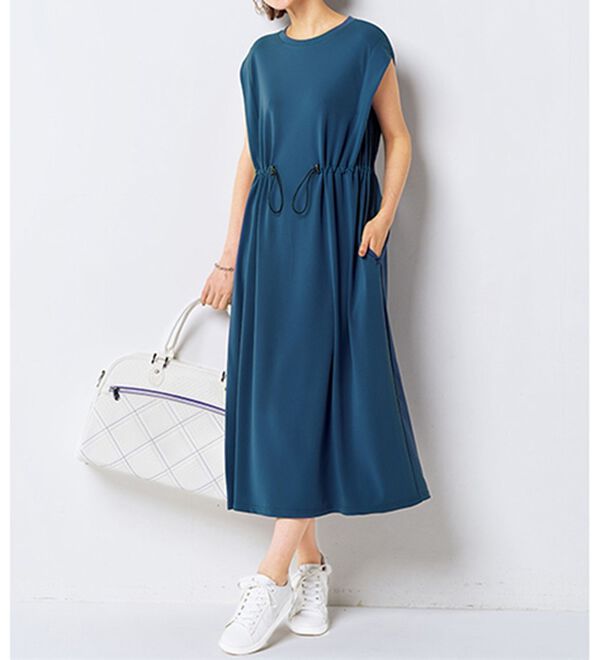 BELLUNA（ベルーナ）の「＜日本製＞防シワ機能ドロストワンピース（カットソーワンピース）」｜詳細画像