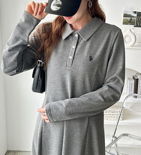 ポロ衿カットソーワンピース U.S. POLO ASSN.】ポロ衿カットソーワンピース - ベルーナ【公式】