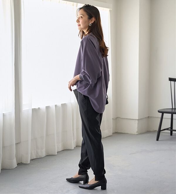 BELLUNA（ベルーナ）の「Ｔシャツ感覚なのにきちんとブラウス見え！カットジョーゼットプルオーバー（カットソー）」｜詳細画像