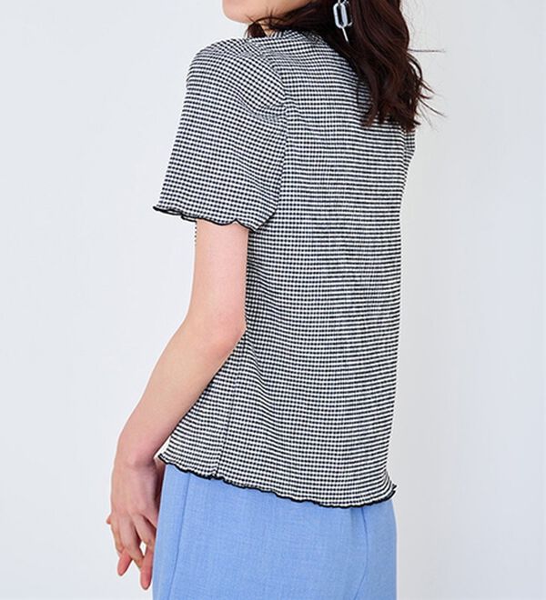 RANAN（ラナン）の「ギンガムチェック楊柳Ｔブラウス（カットソー）」｜詳細画像
