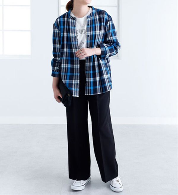 BELLUNA（ベルーナ）の「タック使いチェック柄ブラウス（ブラウス）」｜詳細画像