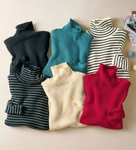 BELLUNA（ベルーナ）の「＜＆ｃｏｃｏｃｈｉ＞ハピネスコットン１００％&times;吸湿発熱リブタートルニット（ニット・セーター）」