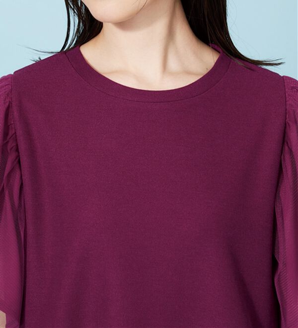 BELLUNA（ベルーナ）の「チュール使いフリル袖プルオーバー（カットソー）」｜詳細画像