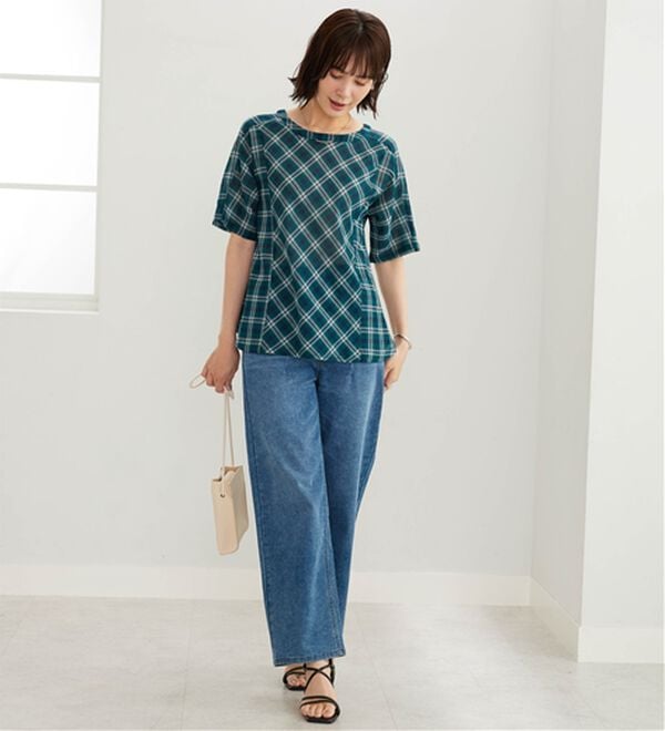 BELLUNA（ベルーナ）の「さらっと快適！Tシャツ見え切替ブラウス（ブラウス）」｜詳細画像