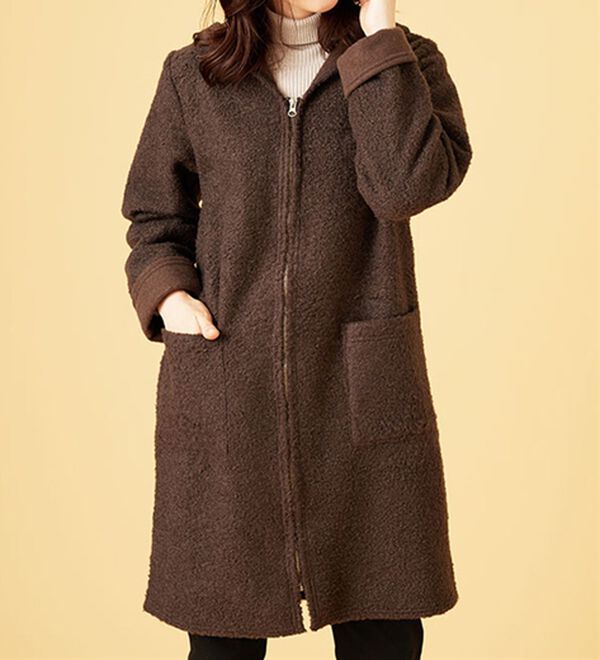 イタリア製✨ISABELLE 異素材ドッキングベルテットコート　ベルト　フード イタリア製✨ISABELLE 異素材ドッキングベルテットコート ベルト