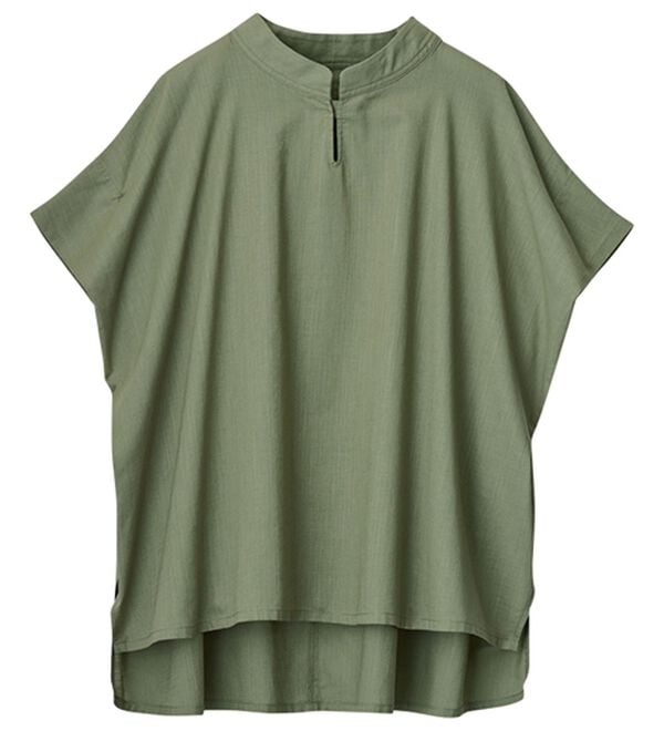 ルフラン（ルフラン）の「＜マジックスリム＞二の腕ほっそり見せブラウス（ブラウス）」｜グリーン