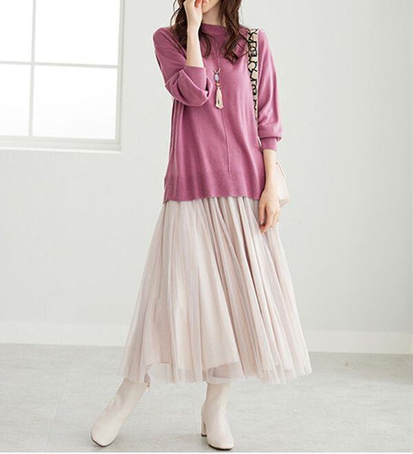 BELLUNA（ベルーナ）の「ふんわり袖カシミヤタッチプルオーバー（ニット・セーター）」｜詳細画像