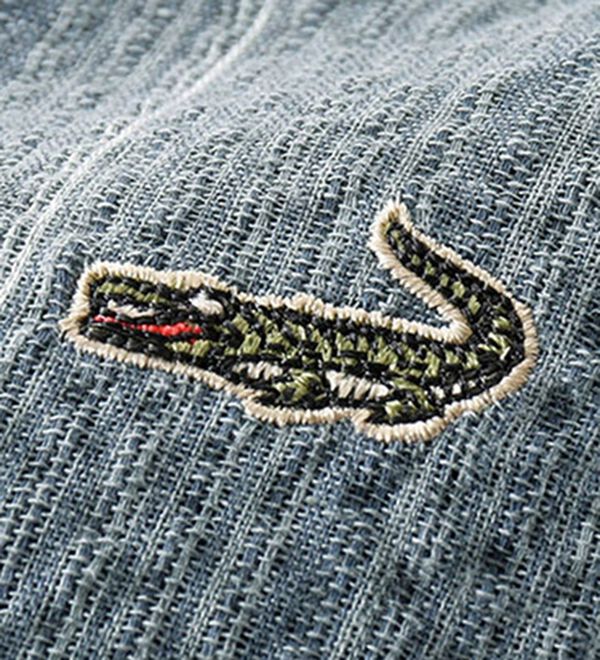 「＜クロコダイル＞品格漂う綿１００％絣調しじら作務衣（メンズ和装・浴衣・和装グッズ）」｜詳細画像