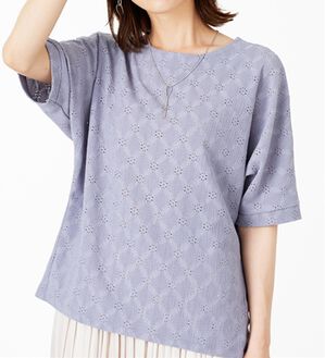 BELLUNA（ベルーナ）の「総レース素材ドルマンプルオーバー（カットソー）」｜パープルグレー