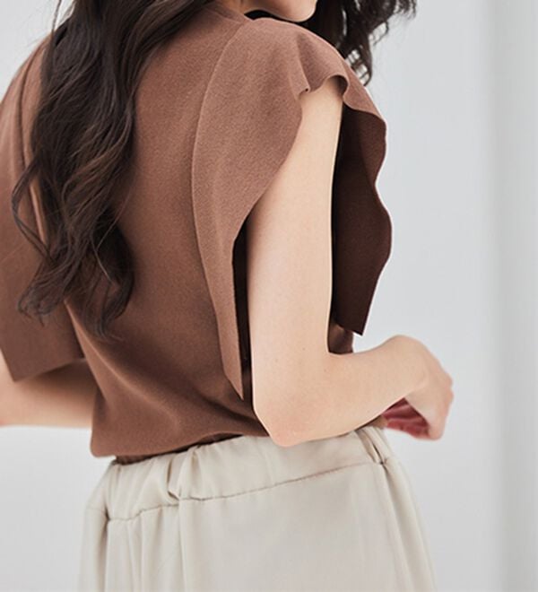 RANAN（ラナン）の「ひんやり！スクエアスリーブサマーニット（ニット・セーター）」｜詳細画像