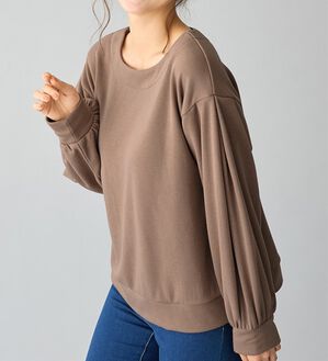 alotta（アロッタ）の「あったか裏ファー袖タックスウェット（カットソー）」｜詳細画像