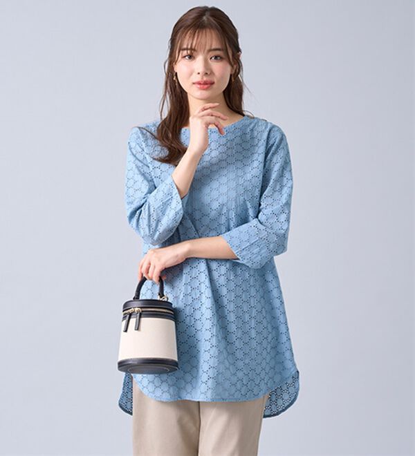 BELLUNA（ベルーナ）の「綿１００％サークルレース素材チュニック（チュニック）」｜詳細画像