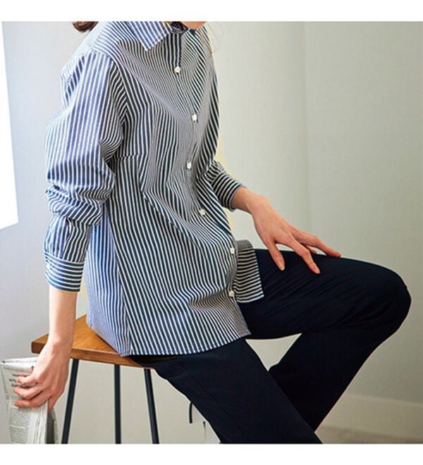 BELLUNA（ベルーナ）の「【選べる袖丈】洗える！ストレッチイージーケアシャツ（シャツ）」｜詳細画像