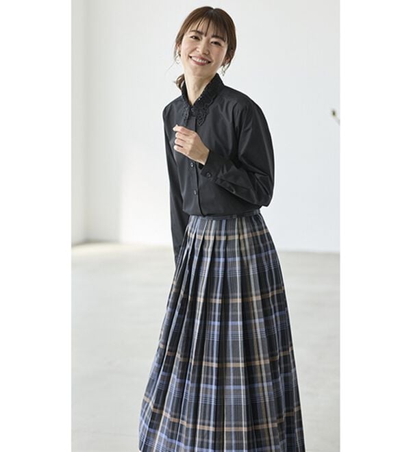 BELLUNA（ベルーナ）の「シャツコーデを更新！衿レースブラウス（ブラウス）」｜詳細画像