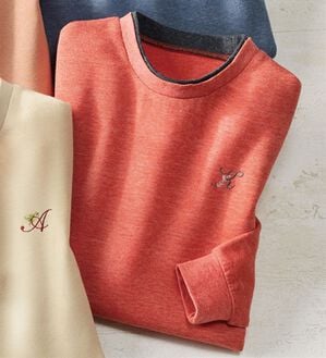 ルフラン（ルフラン）の「配色ロングプルオーバー（カットソー）」｜オレンジ