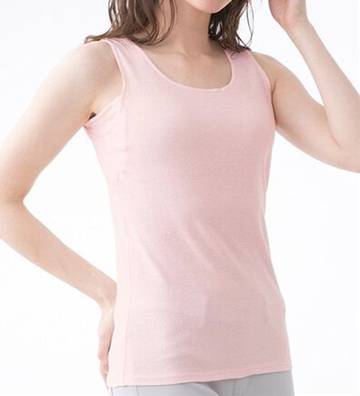 LAVIENNE（ラヴィエンヌ）の「綿１００％サラッと汗取りインナー　タンクトップ＜ラヴィクールナチュラル＞（肌着・インナーウェア）」