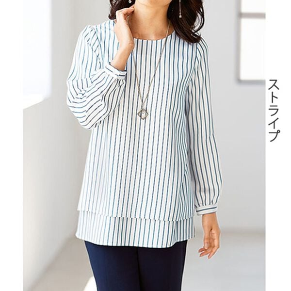 BELLUNA（ベルーナ）の「お手入れ簡単で嬉しいイージーケアブラウス（ティアード）（ブラウス）」｜詳細画像