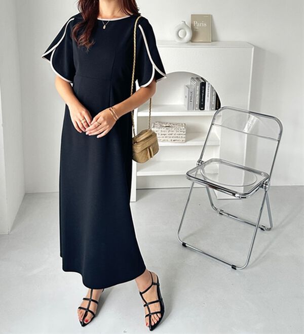 GeeRA（ジーラ）の「スリット入りフレアースリーブワンピース（その他ワンピース）」｜詳細画像