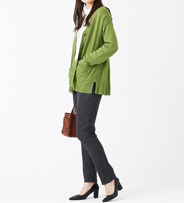 BELLUNA（ベルーナ）の「ウエストらくらく！ふっくら裏起毛ストレッチパンツ（フルレングスパンツ）」｜詳細画像