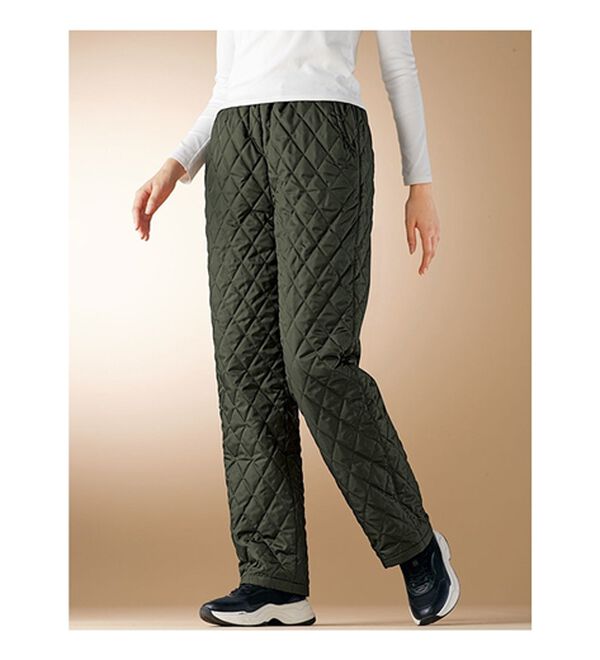 BELLUNA（ベルーナ）の「【２本組】はっ水！中わた暖かキルトパンツ（フルレングスパンツ）」｜詳細画像