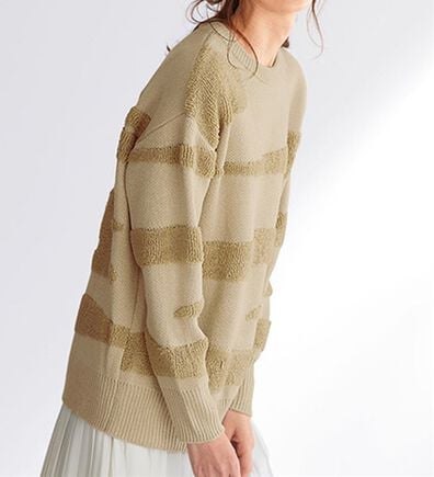 BELLUNA（ベルーナ）の「ゆるっと感が可愛い波柄ジャカードセーター（ニット・セーター）」