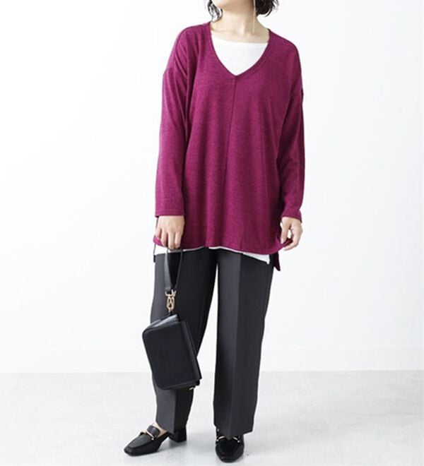 BELLUNA（ベルーナ）の「杢調素材レイヤード風チュニック（チュニック）」｜詳細画像