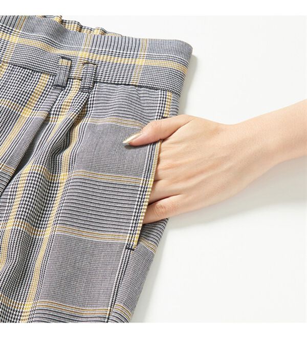 RANAN（ラナン）の「チェック柄細ベルトワイドパンツ（フルレングスパンツ）」｜詳細画像