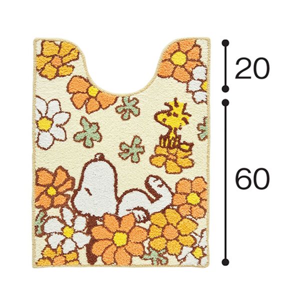 「お花いっぱいスヌーピートイレタリー（トイレマット）」｜詳細画像