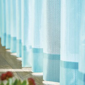 「一年中お役立ちエコレースカーテン「エコファイン」ブルー（レースカーテン）」｜ブルー