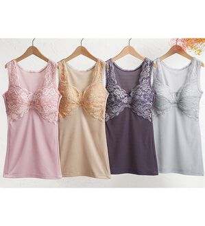 「【４色組】新・毎日のおしゃれブラキャミ（肌着・インナーウェア）」｜4色組