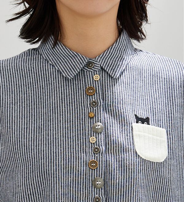 BELLUNA（ベルーナ）の「アニマル刺しゅう多ボタンデザインブラウス（ブラウス）」｜詳細画像