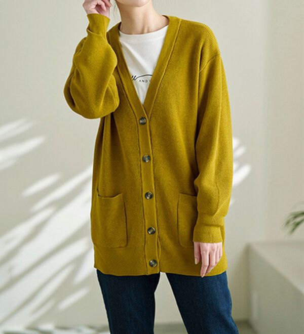 BELLUNA（ベルーナ）の「ハピネスコットン１００％あぜ編カーディガン（ニットカーディガン）」｜詳細画像