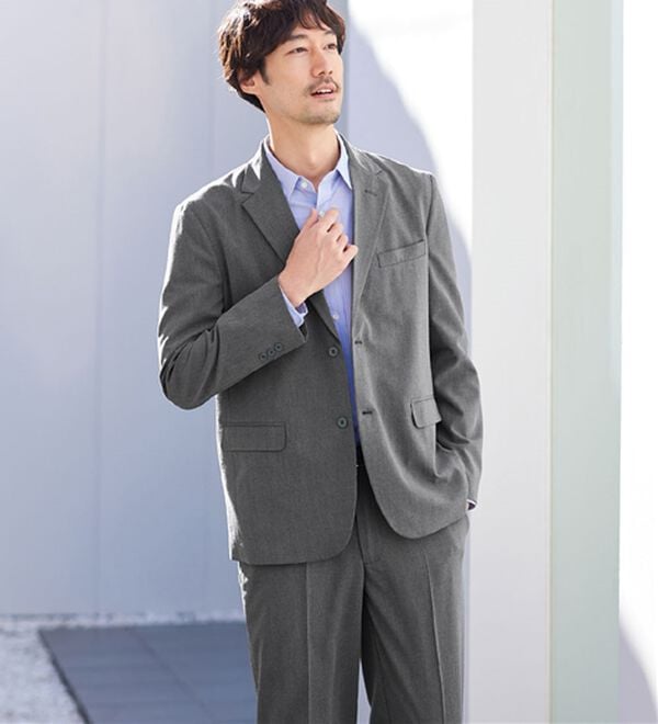 REMEN'S（リメンズ）の「【接触冷感】楽ちんセットアップ（ビジネススーツ）」｜グレー