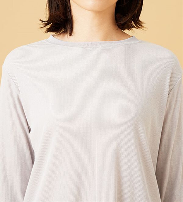 BELLUNA（ベルーナ）の「衿＆袖ラメチュール切替プルオーバー（カットソー）」｜詳細画像