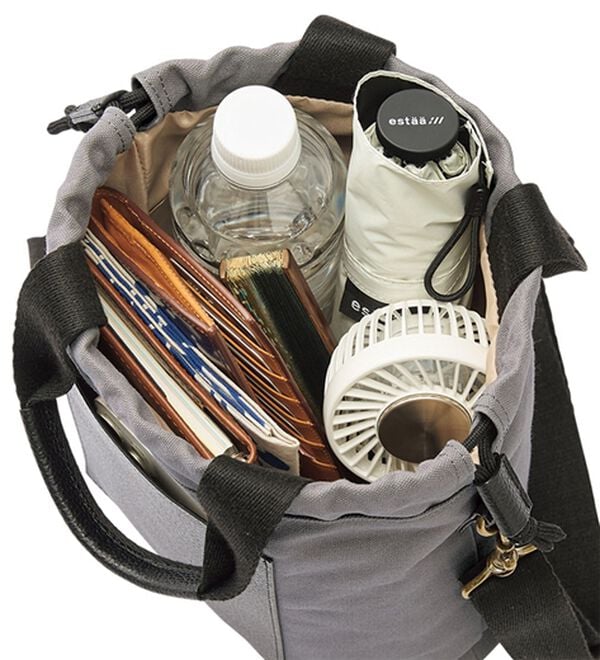 「＜富士金梅＞帆布&times;スコッチガードレザー巾着（メンズトートバッグ）」｜詳細画像