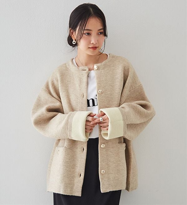 FREAK'S STORE/金ボタン ニット ポケット カーディガン【限定展開