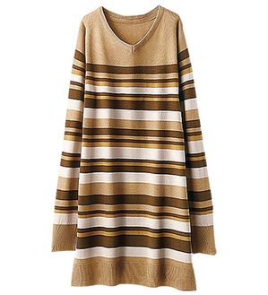 BELLUNA（ベルーナ）の「カシミヤタッチニットチュニック（チュニック）」｜ベージュ系