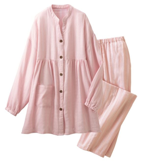 LAVIENNE（ラヴィエンヌ）の「綿１００％ふんわり可愛いダブルガーゼパジャマ（パジャマ・ルームウェア）」｜詳細画像