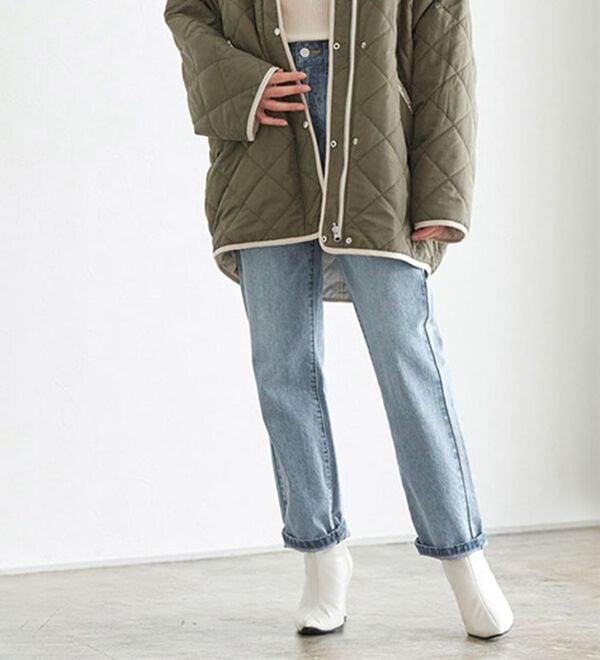 Pierrot（ピエロ）の「【選べる丈】ハイウエストストレートデニム（フルレングスパンツ）」｜詳細画像