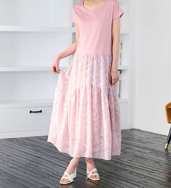 RANAN（ラナン）の「ひんやり！ジャカードドッキングワンピース（ドッキングワンピース）」｜詳細画像