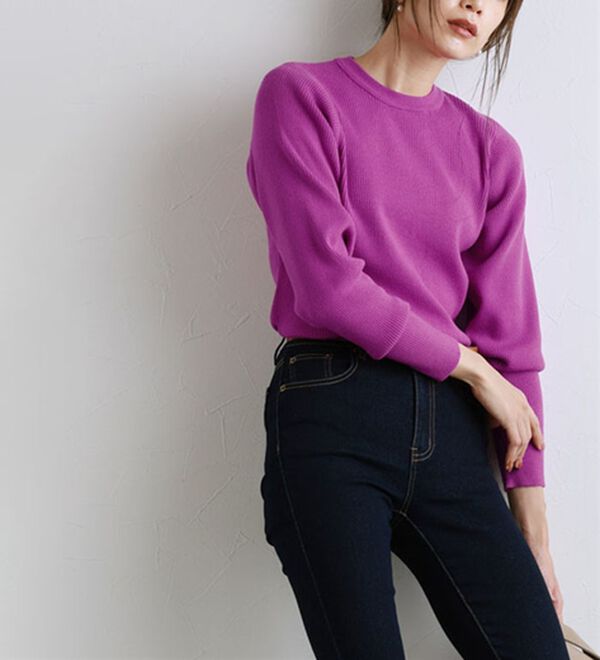 Pierrot（ピエロ）の「クルーネックリブニット（ニット・セーター）」｜詳細画像