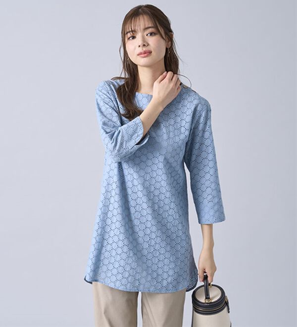 BELLUNA（ベルーナ）の「綿１００％サークルレース素材チュニック（チュニック）」｜詳細画像